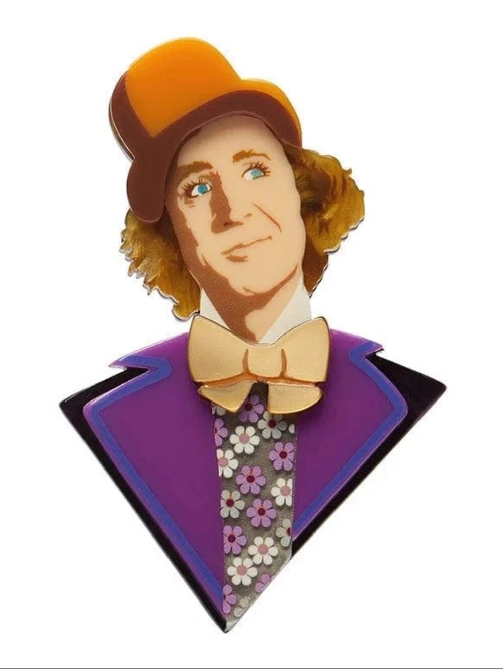 New Erstwilder Willy Wonka & The Chocolate Factory Brooch Gene Wilder Retro